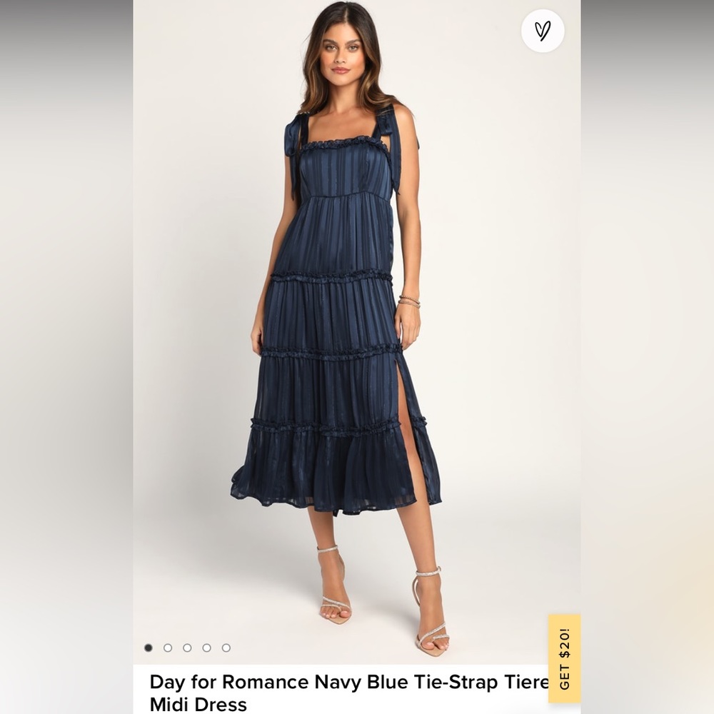 Lulus Navy Blue Tier MIDI Dress